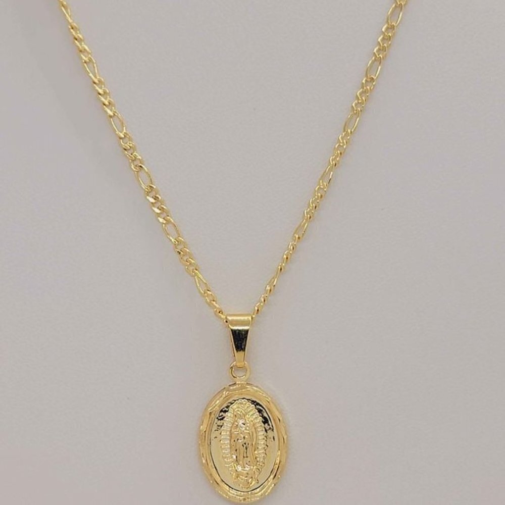 Brand New Brazilian 18k Gold Filled Virgen de Guadalupe Necklace - Picture 4 of 5